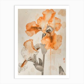 Orange Iris 3 Art Print