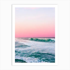 Atlantic City Beach, New Jersey Pink Photography 1 Art Print