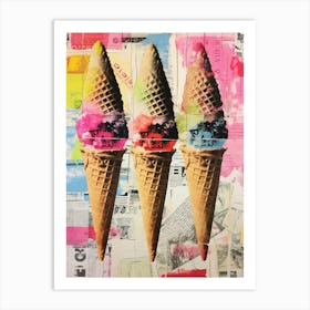 Pop Art Colourful Ice Cream Inspired 2 Art Print