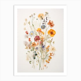 Pressed Flower Botanical Art Wildflowers 7 Art Print