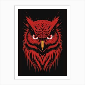 Red Owl Art Print