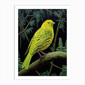 Ohara Koson Inspired Bird Painting Yellowhammer 3 Art Print