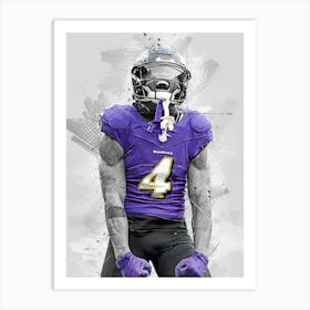 Zay Flowers Baltimore Ravens Art Print