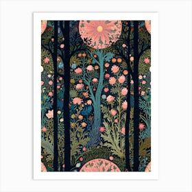 William Morris Forest In The Moonlight Art Print