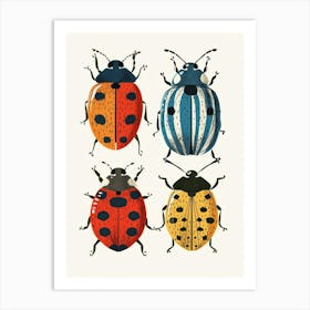 Colourful Insect Illustration Ladybug 3 Art Print