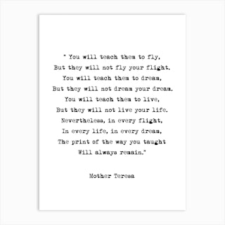 Dream Mother Theresa Quote Art Print