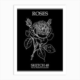 Roses Sketch 48 Poster Inverted Art Print