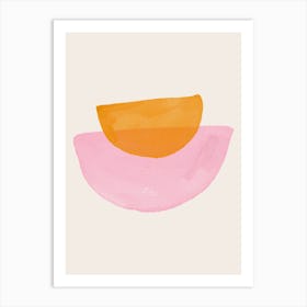 Pink And Orange Shapes 1 Art Print