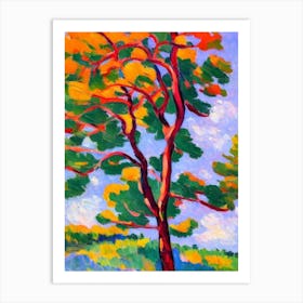 Lodgepole Pine tree Abstract Block Colour Art Print