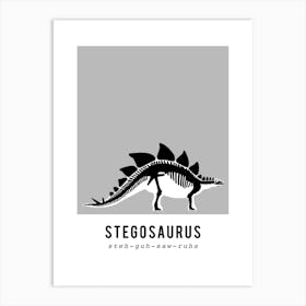 Stegosaurus Dinosaur Skeleton Fossil Art Print