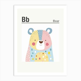 Animals Alphabet Bear 3 Art Print