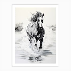 A Horse Oil Painting In Bora Bora French, Polynesia, Portrait 2 Art Print