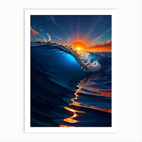 Sunset Ocean Wave 1 Art Print