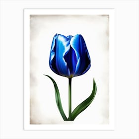 blue tulip art Art Print