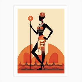 African Tribe's Minimalist Journey Art Print