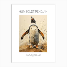 Humboldt Penguin Kangaroo Island Penneshaw Watercolour Painting 2 Poster Art Print