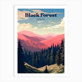 Black Forest Germany Nature Travel Art Illustration Art Print