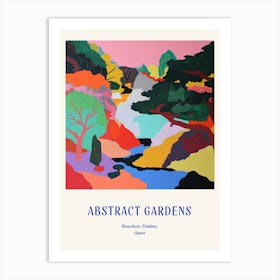 Colourful Gardens Kenrokuen Gardens Japan 2 Blue Poster Art Print