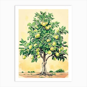 Lime Tree Storybook Illustration 1 Art Print