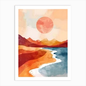 Sunset At The Beach 1 Art Print