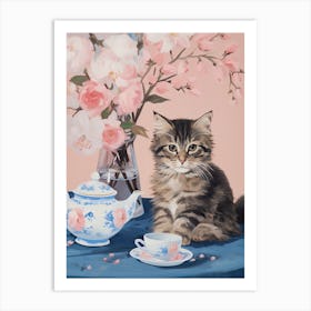 Animals Having Tea   Cat Kittens 6 Art Print
