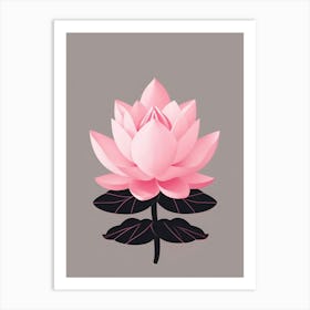 A Pink Lotus In Minimalist Style Vertical Composition 92 Art Print