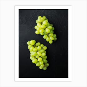 Grapes — Food kitchen poster/blackboard, photo art Art Print