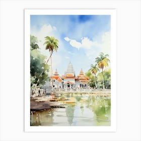 Suan Nong Nooch Garden Thailand Watercolour 2 Art Print