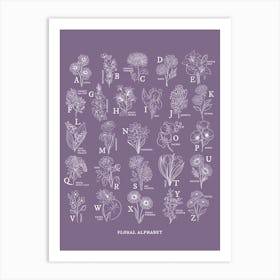 Floral Alphabet | Dark Orchid Art Print