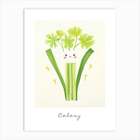 Friendly Kids Celery Poster Art Print