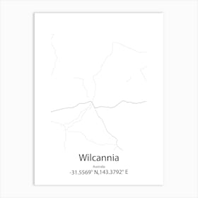 Wilcannia,Australia Minimalist Map Art Print