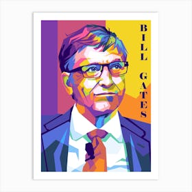 Microsoft Founder Bill Gates Wpap Pop Art Style Art Print