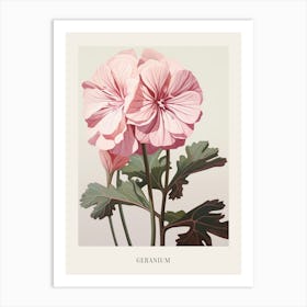 Floral Illustration Geranium 3 Poster Art Print