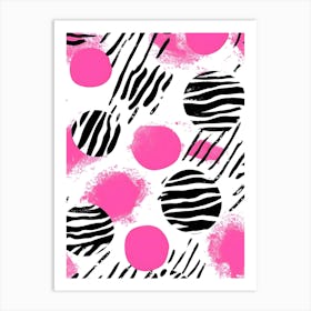 Pink Zebra Stripes Art Print