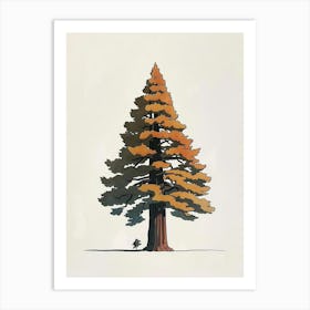 Redwood Tree Pixel Illustration 1 Art Print