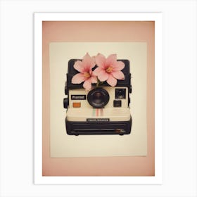 Polaroid Camera With Flowers Art Print