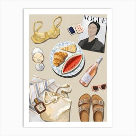 Beach Picnic Poster Art Print