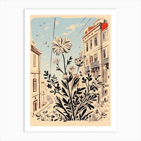 Lisbon, Flower Collage 2 Art Print
