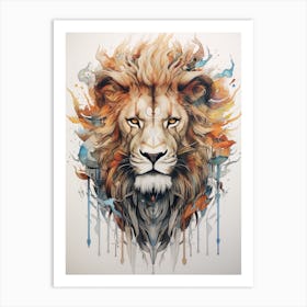 Lion Art Painting Symbolism Style 2 Art Print