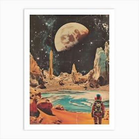 Retro Kitsch Space Collage 3 Art Print