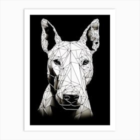 Boston Terrier Dog, Line Drawing 8 Art Print