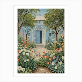 Blue House Garden Path Art Print