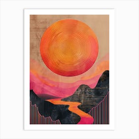 Sunset Over The Mountains 2 Art Print