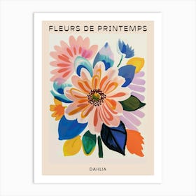Spring Floral French Poster  Dahlia 1 Art Print
