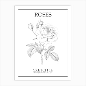 Roses Sketch 14 Poster Art Print