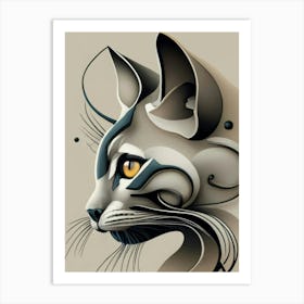 Abstract Cat Art Print