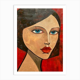 Woman With Blue Eyes 7 Art Print