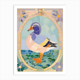 Mosaic Mandarin Duck Art Print