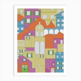 Tuscany Buildings Naples Italy House Old Art Print