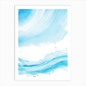 Blue Ocean Wave Watercolor Vertical Composition 4 Art Print